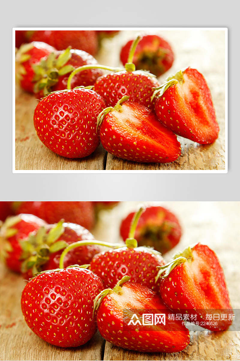美味奶油草莓水果食品高清图片素材