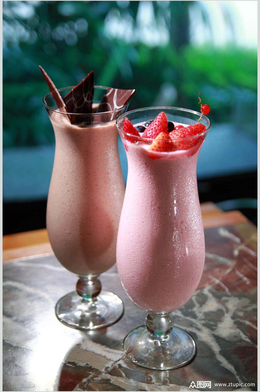 草莓奶茶水果奶昔食品摄影图片