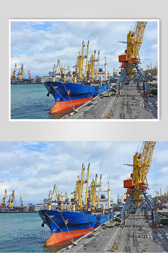 清新码头货轮船舶集装箱码头港口图片