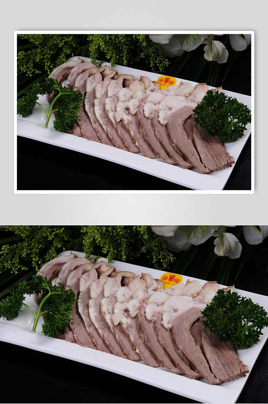 卤牛心摄影图片