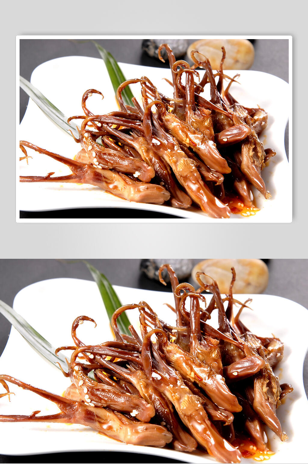 正宗美味鸭脖鸭舌鸭头食物图片素材