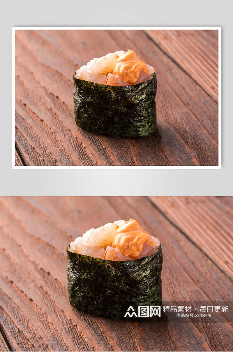 木纹底寿司餐饮高清图片素材