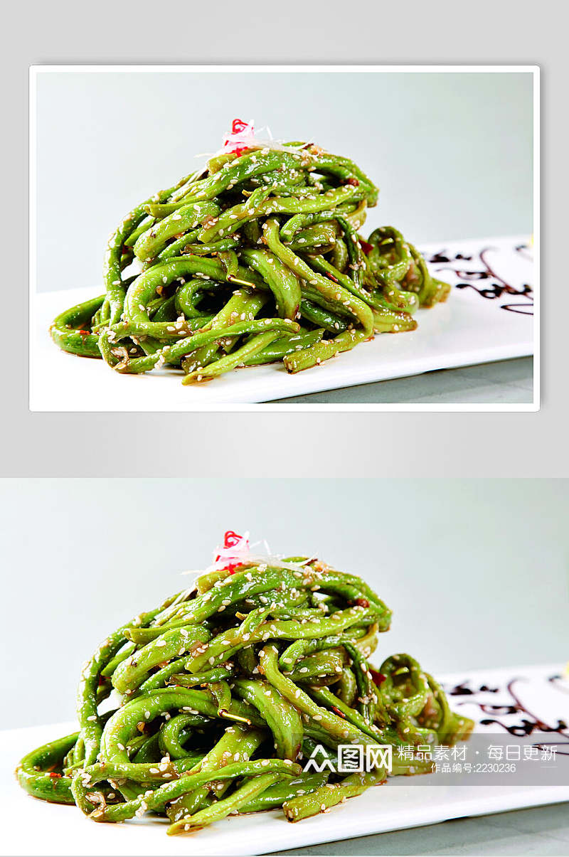 蒜香龙豆食物摄影图片素材