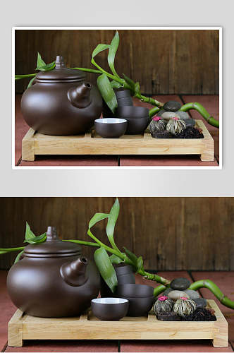 紫砂高档茶具摄影图片