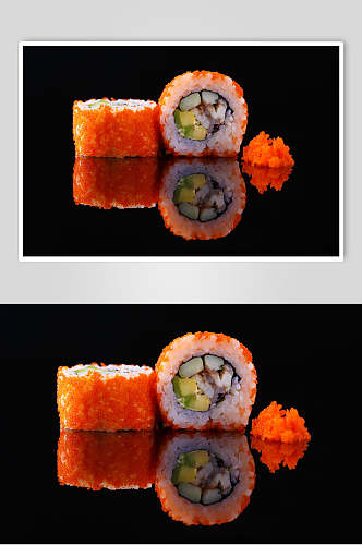 美味鱼籽寿司餐饮摄影图片