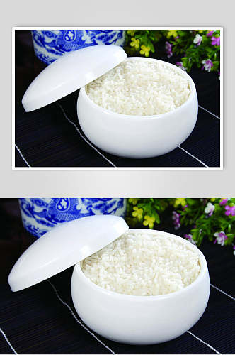 鲜花蒸米饭食品图片