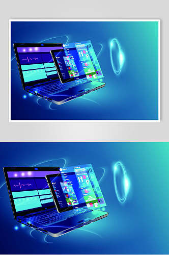 蓝色互联网数字技术素材