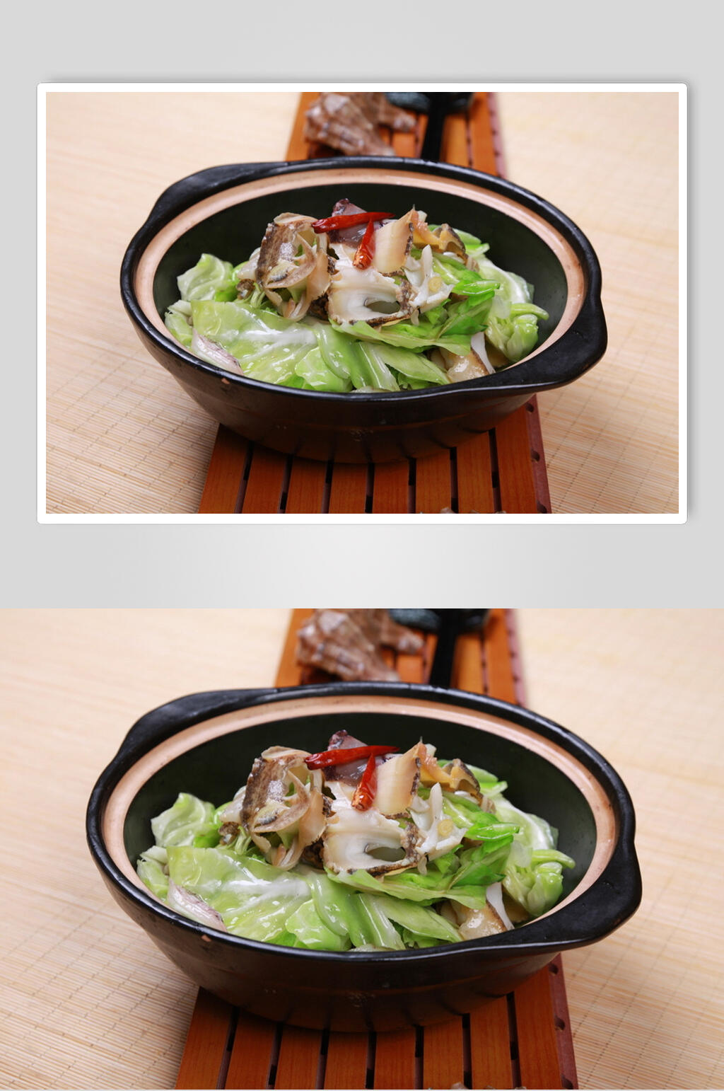 牛心菜爆螺片食物摄影图片素材