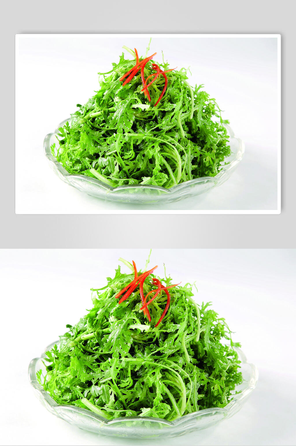 生拌茼蒿食物摄影图片素材
