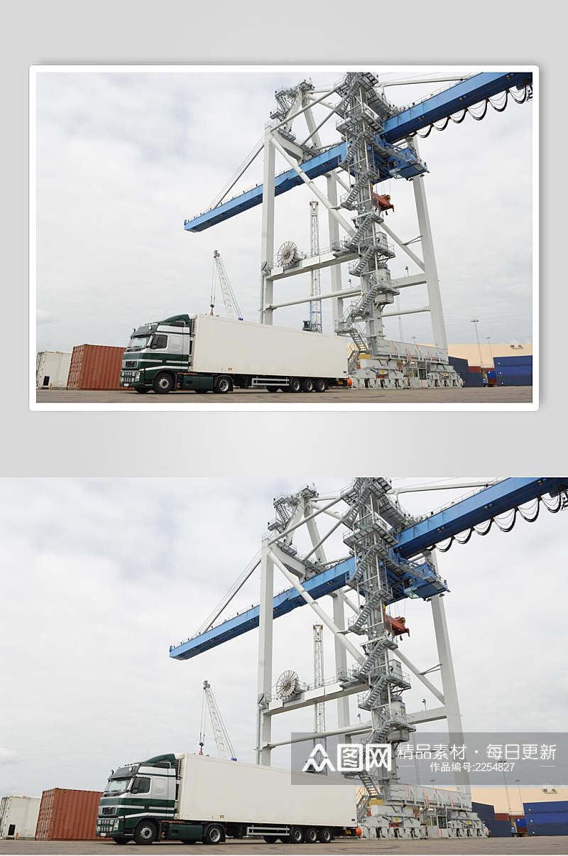 货轮船舶集装箱码头港口高清图片素材