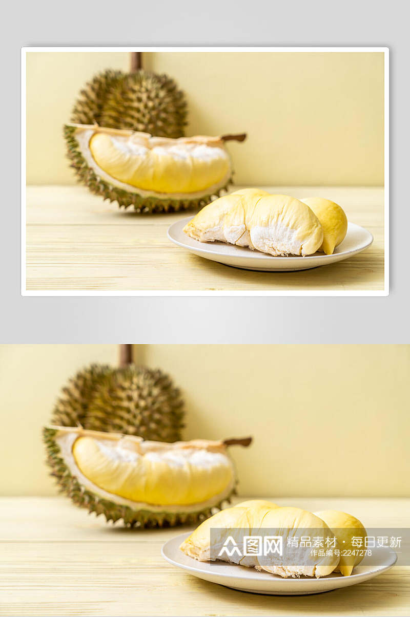 榴莲水果食物实拍图片素材