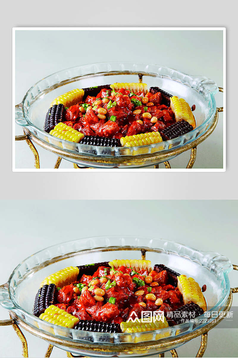 茄汁玉米牛腩食物摄影图片素材