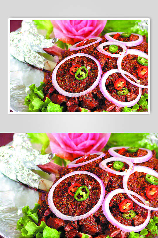 蒙古烤羊腿食物摄影图片