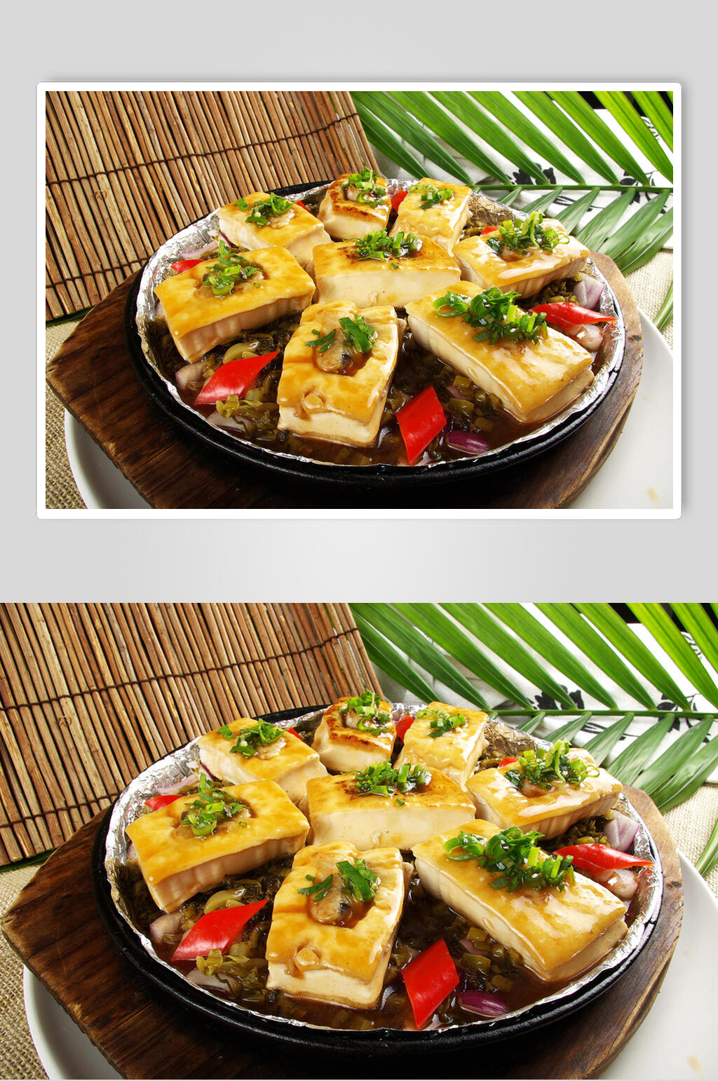 招牌美味铁板豆腐食物图片素材