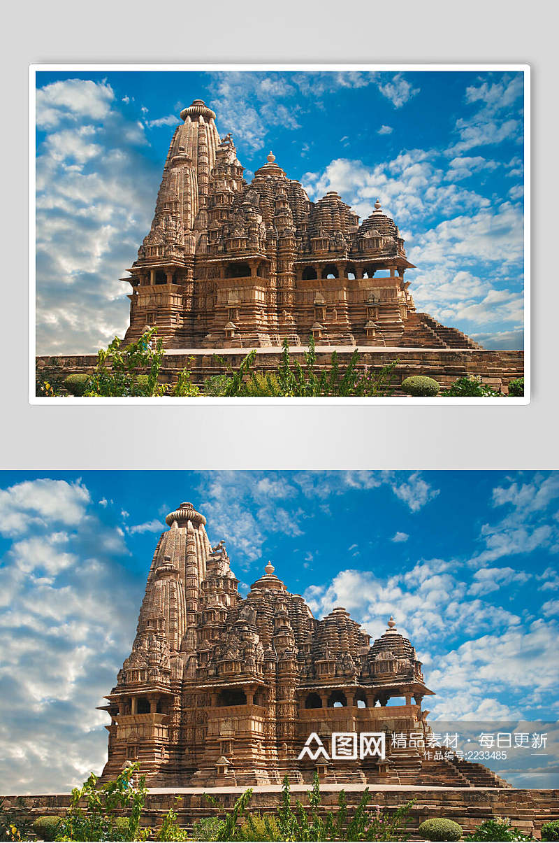 印度宗教寺庙古建筑自然风光摄影素材