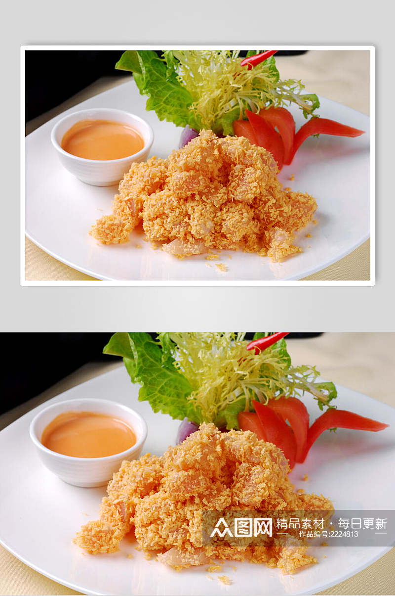小吃炸鸡米花摄影图素材