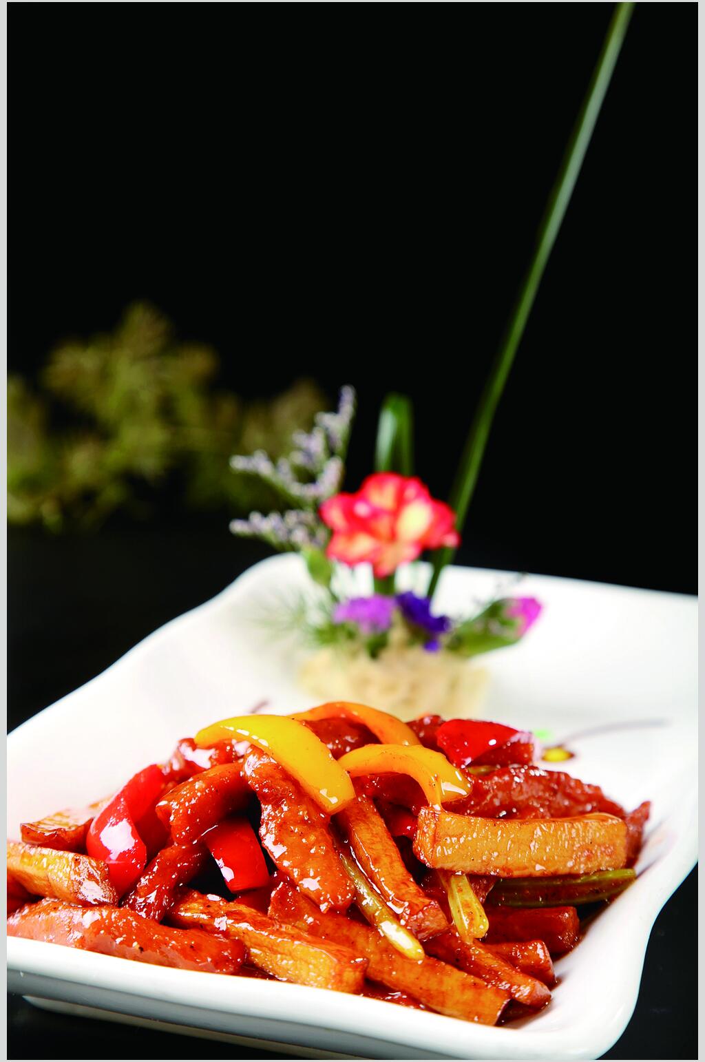 杏鲍菇牛柳食物图片素材