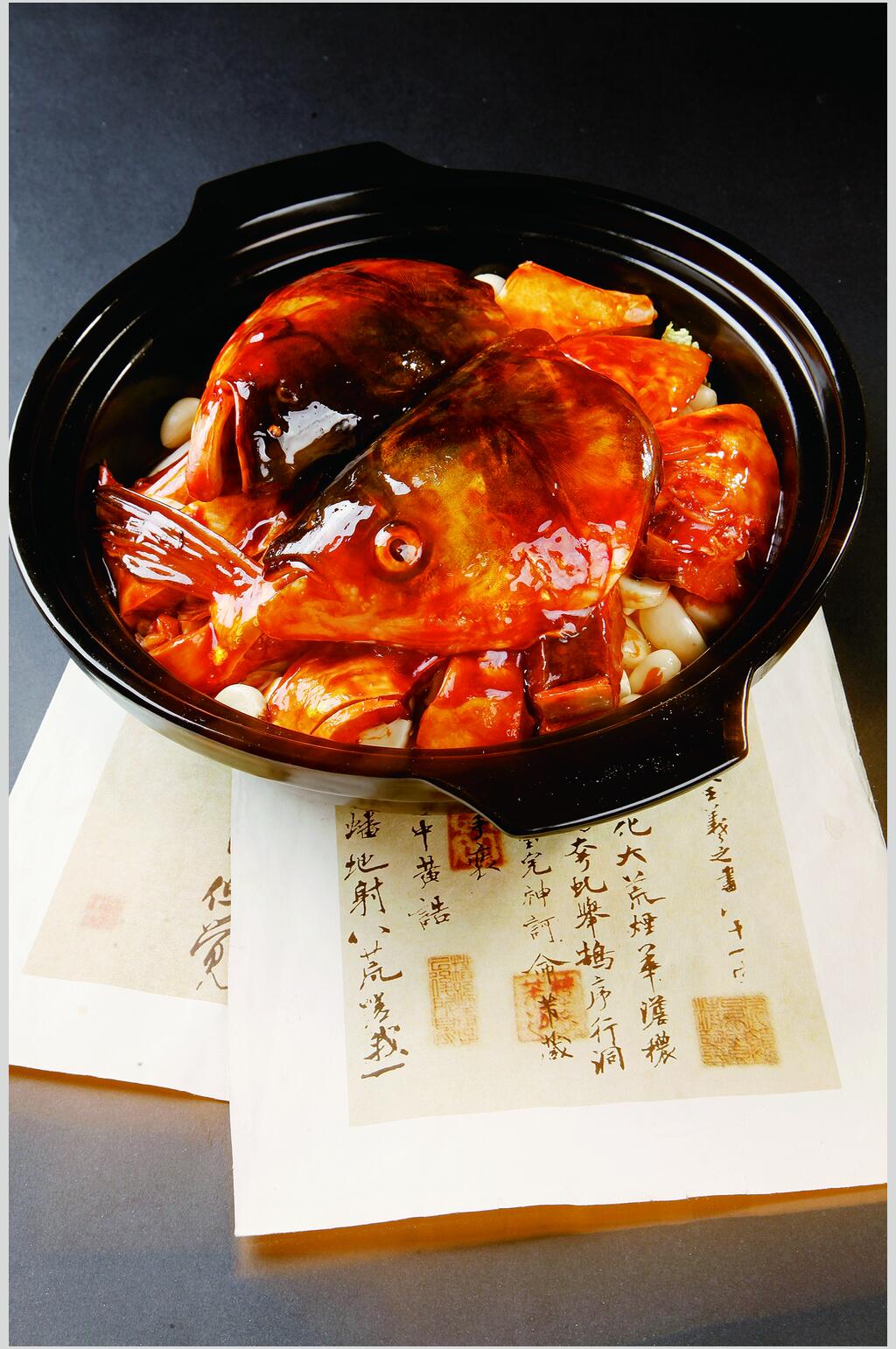 生焖大鱼头食物摄影图片素材