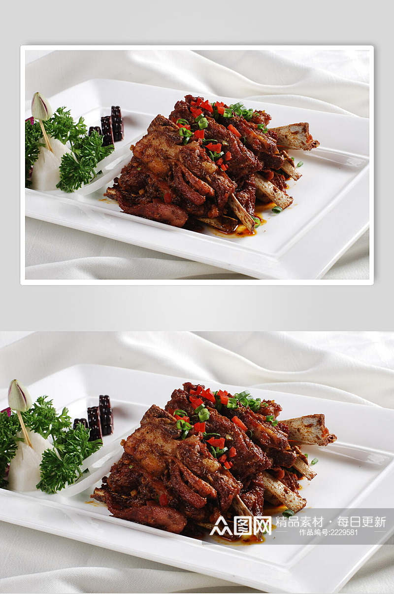西夏烤羊排食物摄影图片素材
