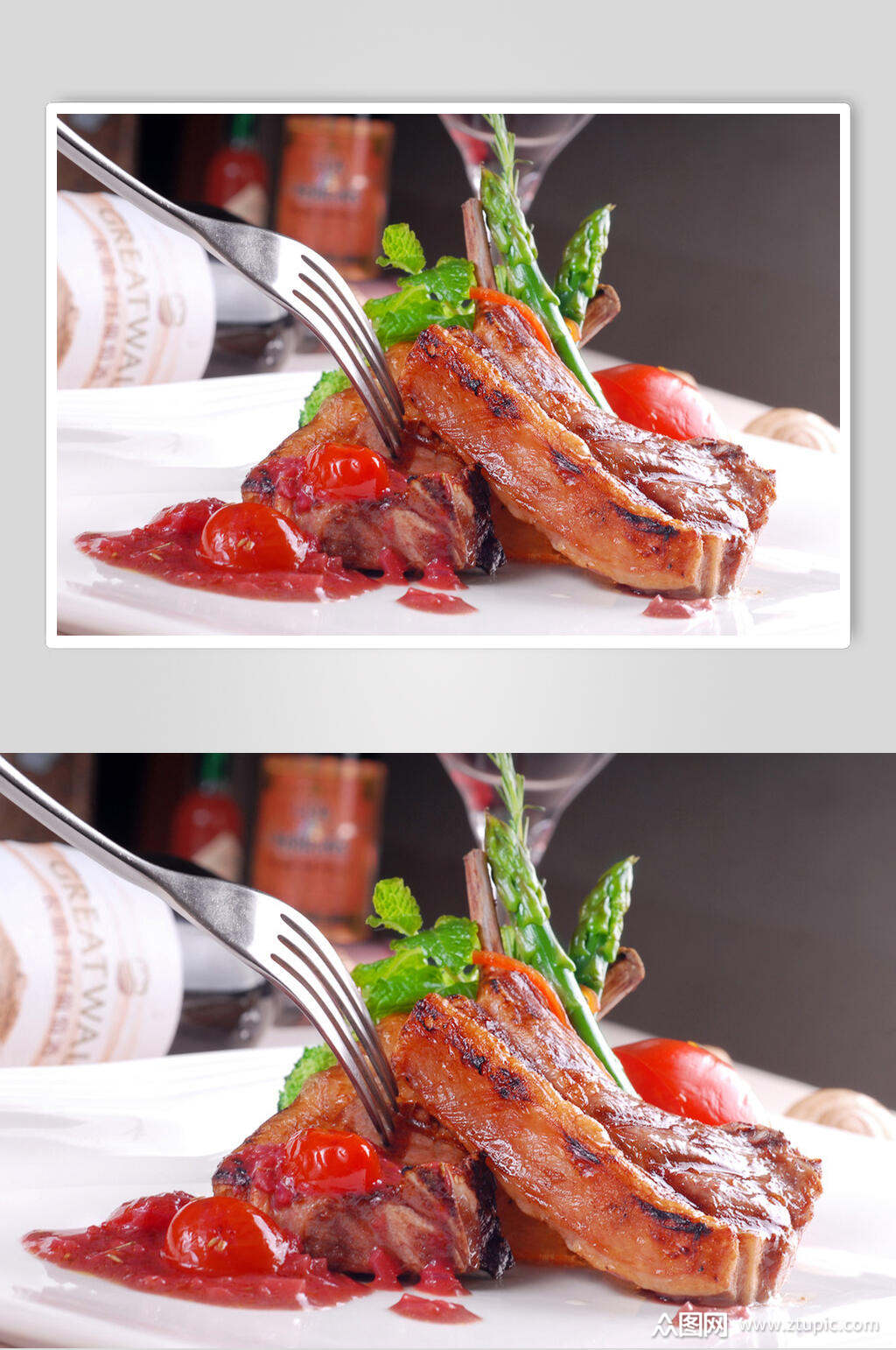 法烤羊排食物图片素材