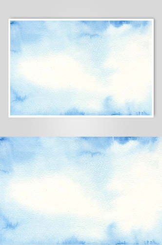 蓝白水彩手绘冬季景观图片