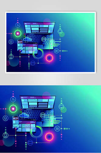 蓝色互联网数字技术素材