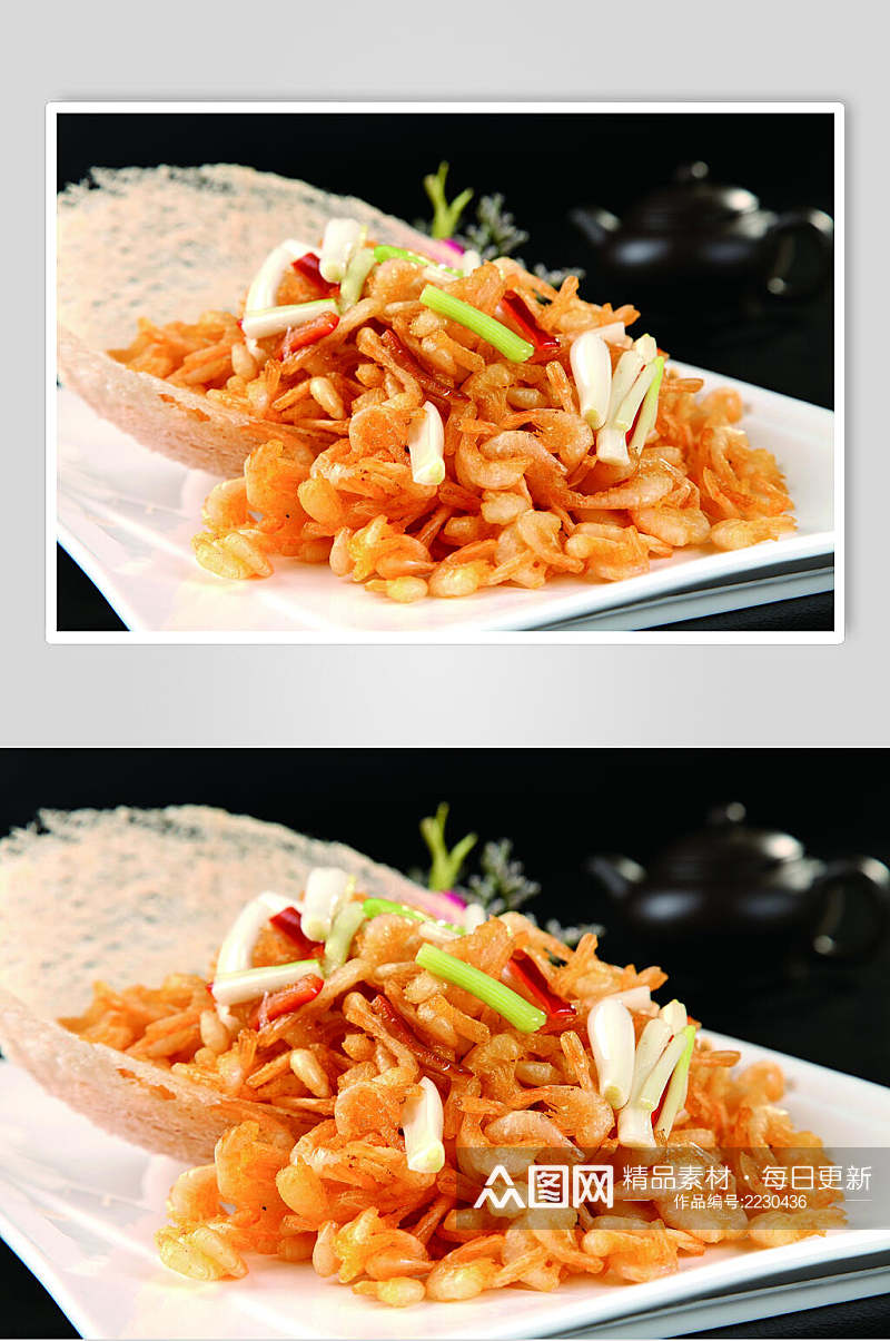 葱爆江虾食物高清图片素材