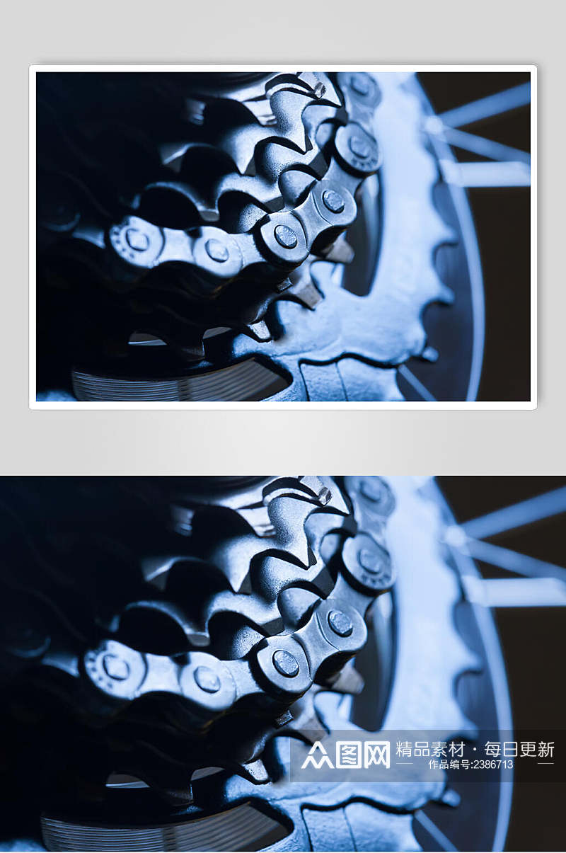 高端老旧自行车齿轮摄影图片素材