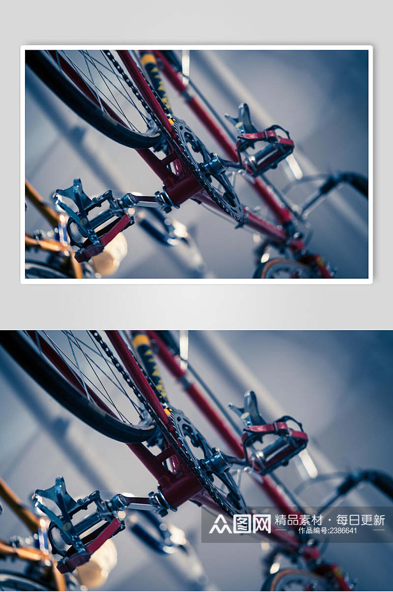 老旧自行车齿轮特写摄影图片素材