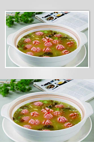 酸菜牛肉丸食物高清图片