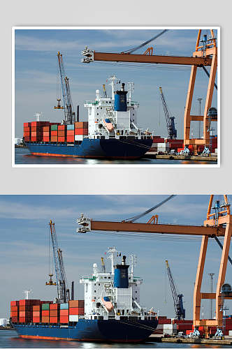 货轮船舶集装箱码头港口图片