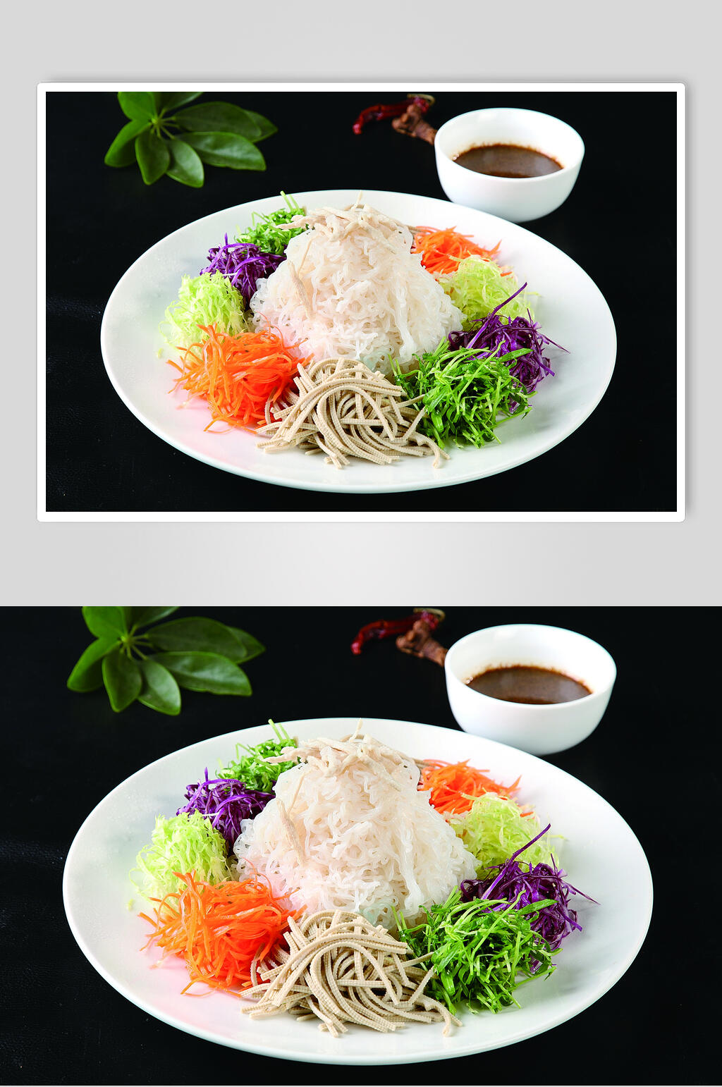 五彩晶粉鸡丝美食图片素材