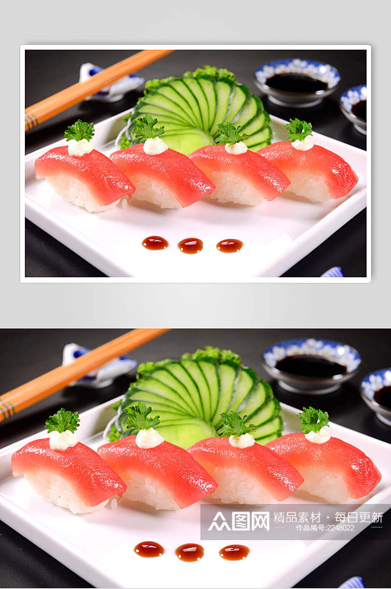 青瓜刺身寿司日韩料理餐饮图片素材