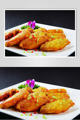 蒜香鸡中翅食物摄影图片