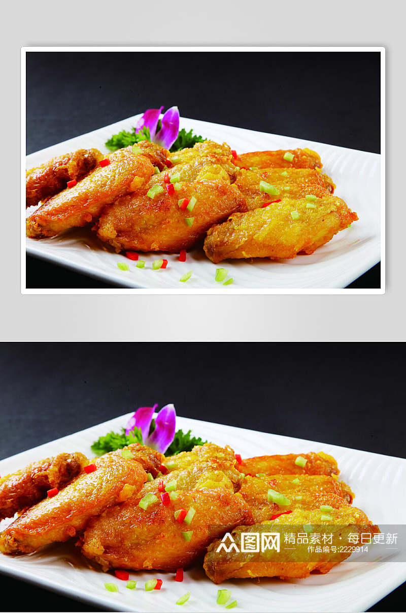 蒜香鸡中翅食物摄影图片素材