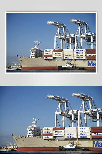 简洁货轮船舶集装箱码头港口图片