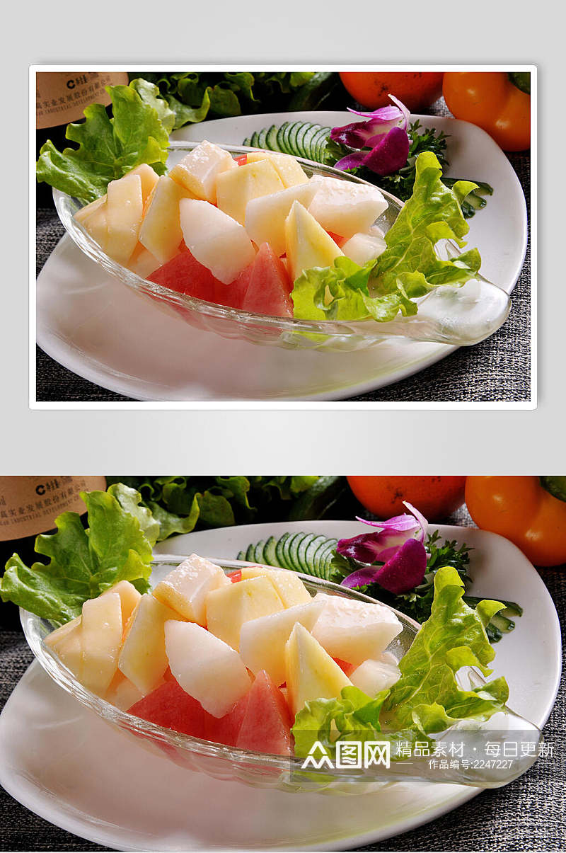 美味水果沙拉食物实拍图片素材