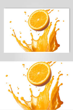 创意白底橙汁水果果汁食物摄影图片