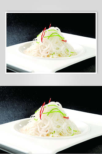 生炝芥菜丝食物摄影图片