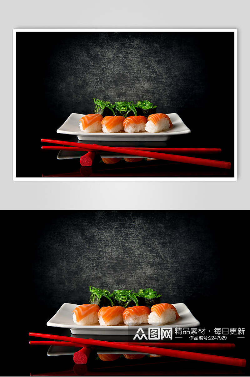 三文鱼寿司日韩料理食物图片素材