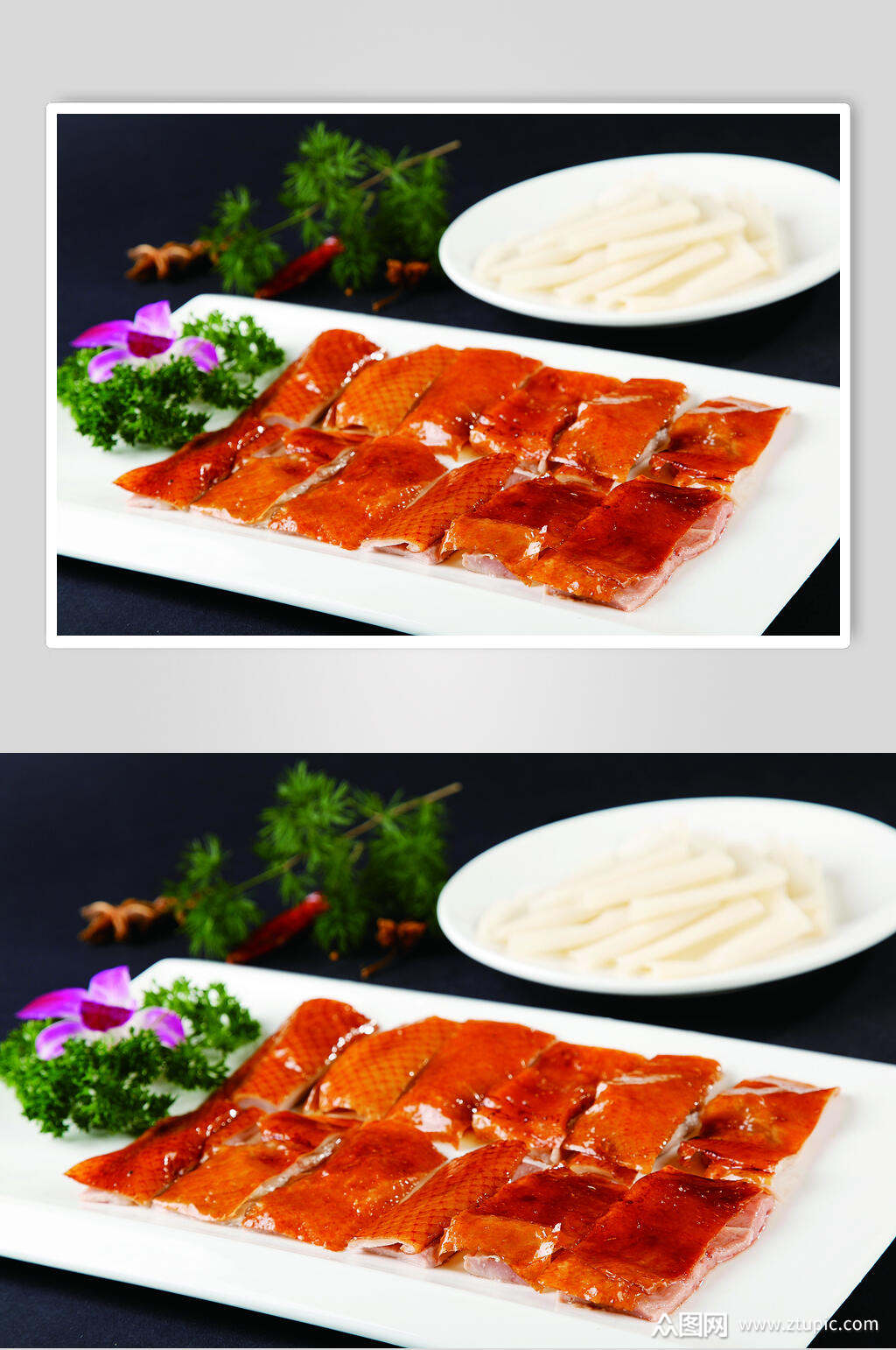 片皮鸭食物摄影图片素材