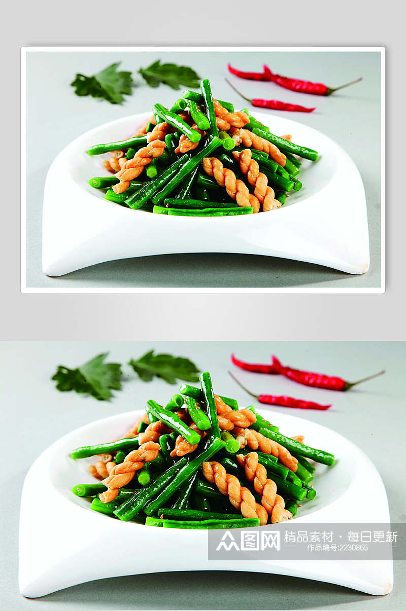 长豆角拌麻花食物高清图片素材