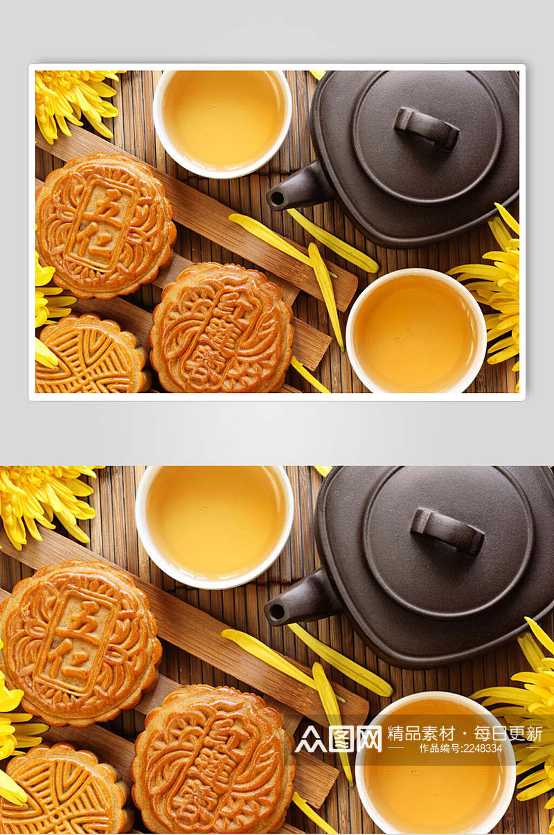 美味莲蓉月饼食品摄影图片素材