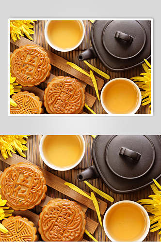 美味莲蓉月饼食品摄影图片