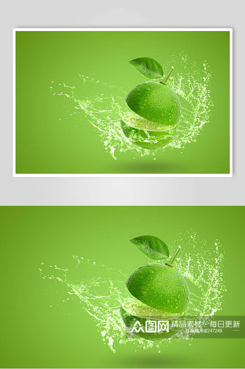 绿色青柠水果食物实拍图片素材