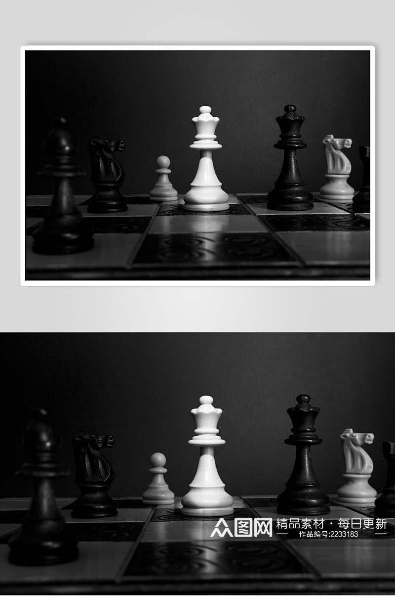 高端国际象棋棋局摄影图素材