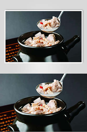 桃仁排骨汤食物摄影图片