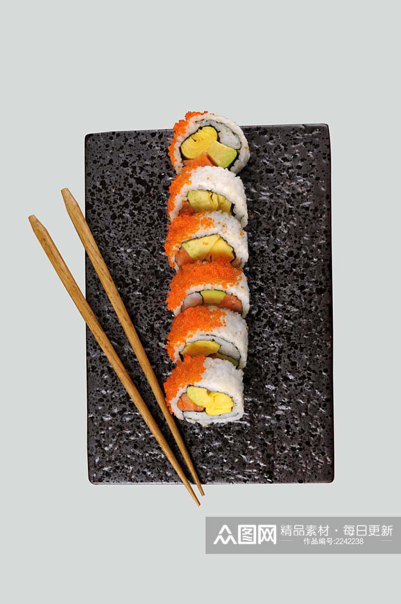 健康美味鱼籽寿司摄影图片素材