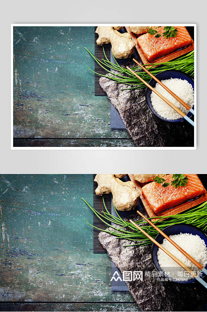 食材三文鱼日韩料理食品图片素材