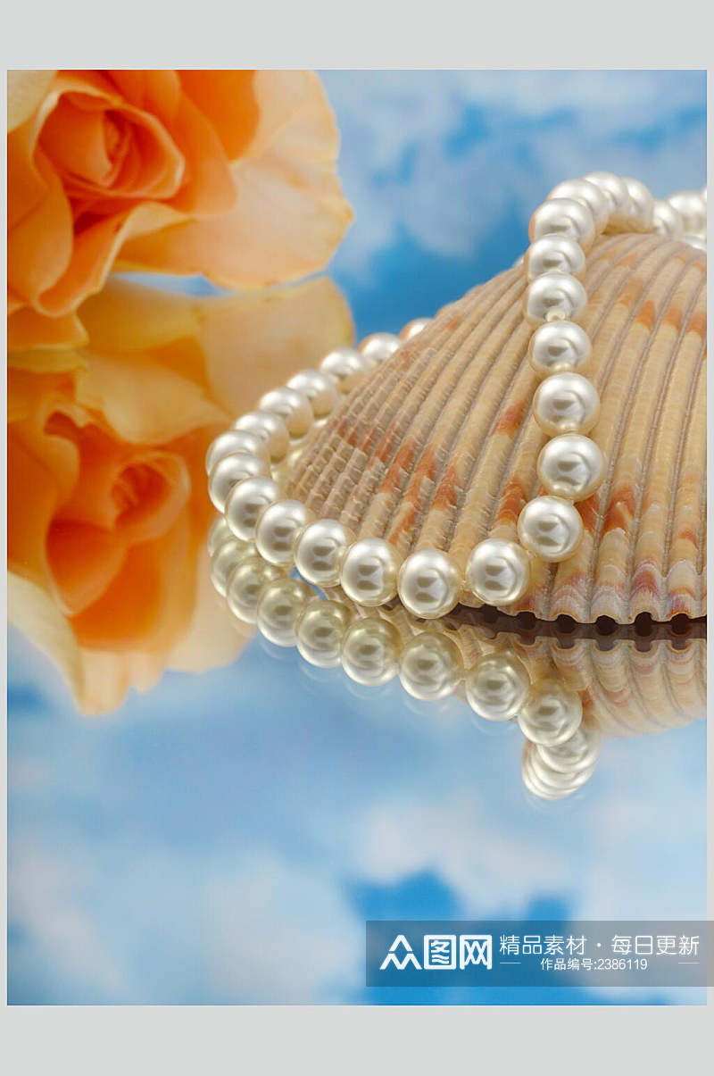 唯美时尚首饰珍珠珠宝项链高清图片素材